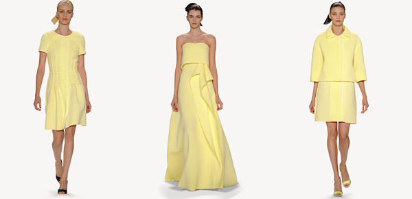 Carolina Herrera elige la tonalidad más suave del color para looks elegantes y sofisticados.