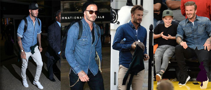 David Beckham Camisa Denim