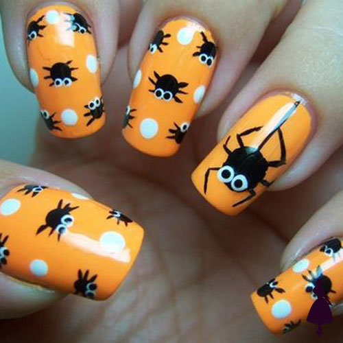 Diseños de uñas para halloween arañas